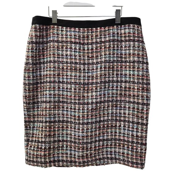 Talbots Multicolor Tweed Metallic Pencil Skirt Size 16 - Picture 1 of 6